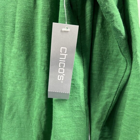 Chicos Ultimate Tee Women's Top L Solid Green 3/4 Sleeve Pullover Cotton Modal - Picture 5 of 8